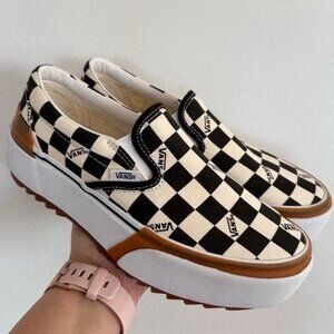 Vans Black and White Checkered Athletic Shoes